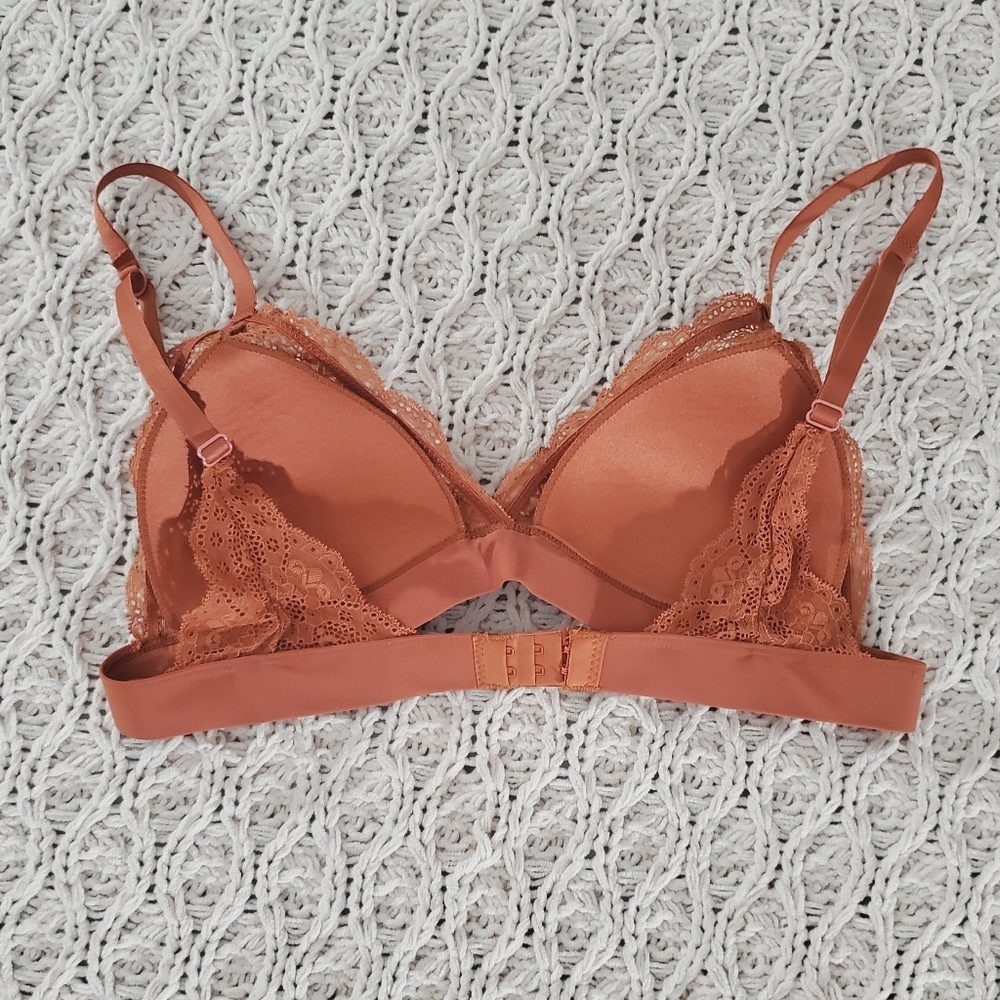 Joe Fresh Limited Edition Rust Orange Lace Bra- Size S- Brand New Never Used View 3